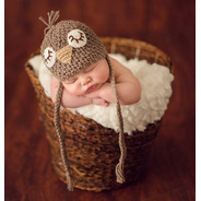 Touca Pequeno Pardal Em Crochê - Gorro Newborn Bebês Bonê