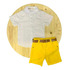 Bermuda Amarela Cinto Camisa Social Branca Infantil