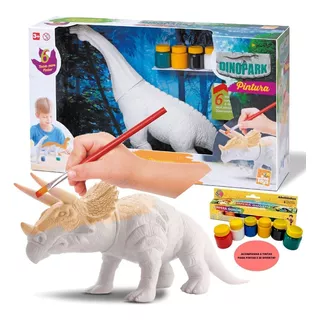 Dinossauro Didático P/ Pintar Brinquedo C/ Guache Acrilex