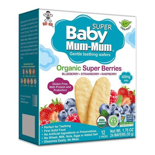 Galletas Baby Mum Mum Berries Organicas 50g