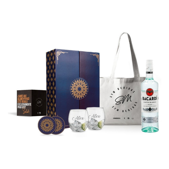 Experiencia Ron Bacardi Blanco 750cc Box Regal Grabado Perso