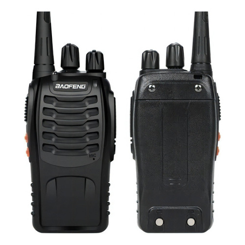 Pack 2 Radios Transmisor Walkie Talkie Baofeng 888s Color Negro Bandas De Frecuencia 400-470 Mhz