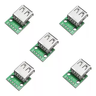 5 X Modulo Adaptador Usb 2.0 Hembra A Dip