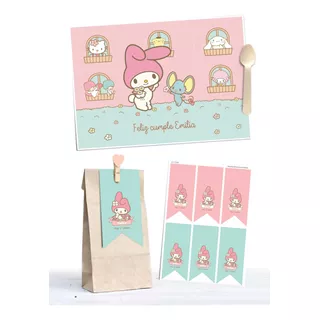 Kit Imprimible My Melody - Textos Editables - Fiesta Kawaii