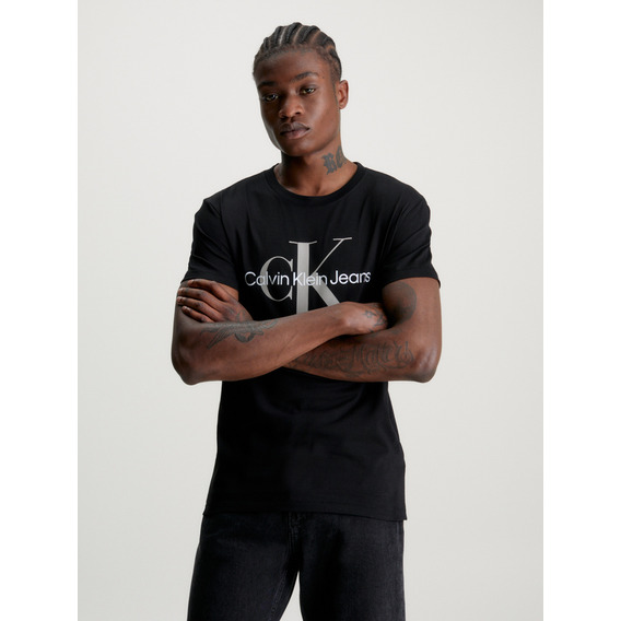 Polera Seasonal Monologo Negro Calvin Klein