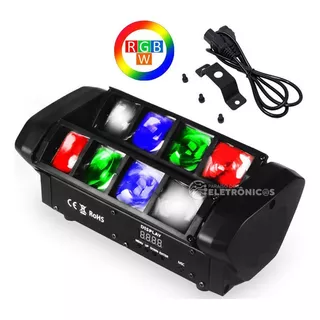 Moving Spider Beam 8 Leds Rgbw Strobo Jogo De Luz Balada