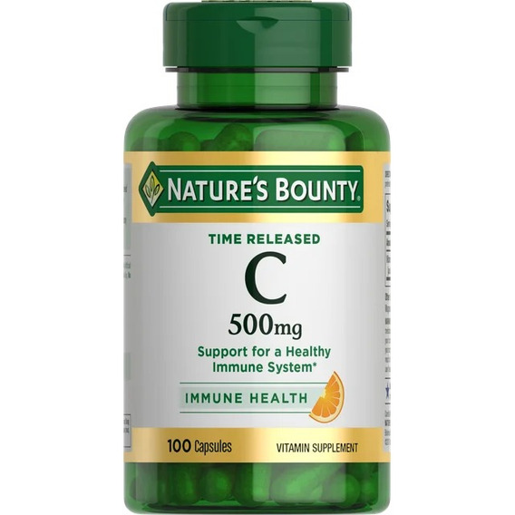 Cápsulas De Liberación Prolongada De Vitamina C, Marca Nature's Bounty, 500 Mg, 100 Unidades