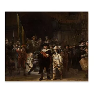 Cuadro Canvas Fine Art La Ronda De Noche Rembrandt 100x120