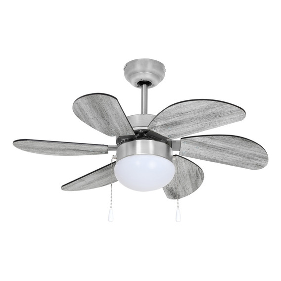 Ventilador De Techo Moderno 6 Aspas Acabado Tipo Madera Gris Mina 30 Pulgadas / 78cm Ceiling Fan Beckon