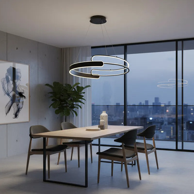 Colgante Led Iron 60w Negro Deco Moderno 80cm Vig