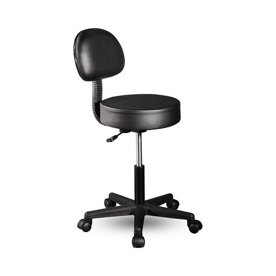 Silla Taburete Banco Consultorio Tatoo Spa Con Respaldo Color De La Estructura Negro Color Del Asiento Negro