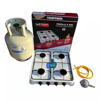 Kit Cocina Parrilla 4 Quemadores+tanque Gas 9kg +accesorios 