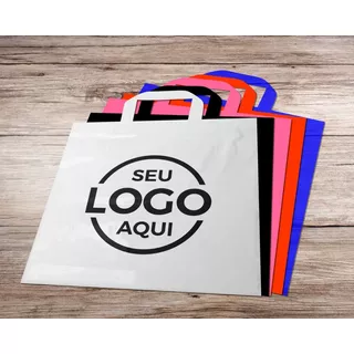 Sacola Plástica Personalizada 30x45 - Alça Fita - 250un