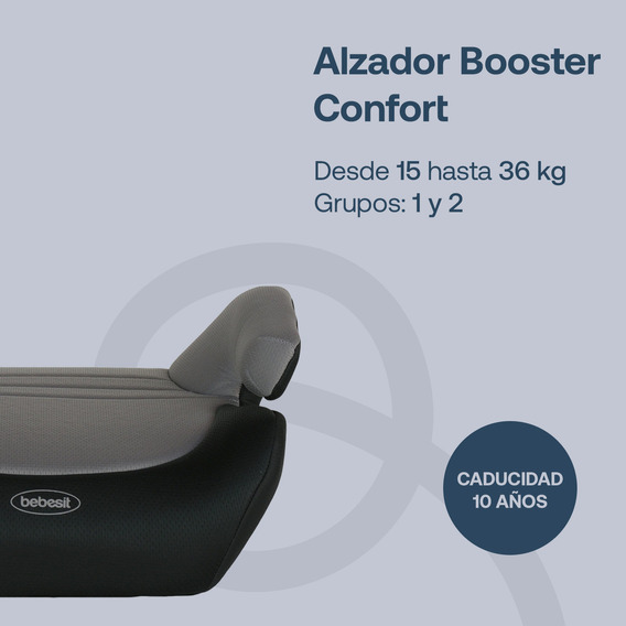 Bebesit CS101 autoasiento bebe booster silla alzador color gris