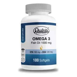 Omega 3 Fish Oil 1000mg Qualivits X 100 Cápsulas Blandas Sabor Natural