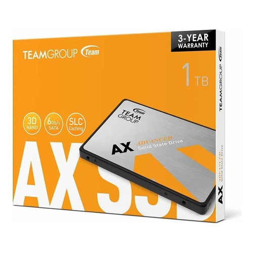 Disco Sólido Ssd Interno 1tb Teamgroup Ax2 - Sata Iii Laptop Color Naranja