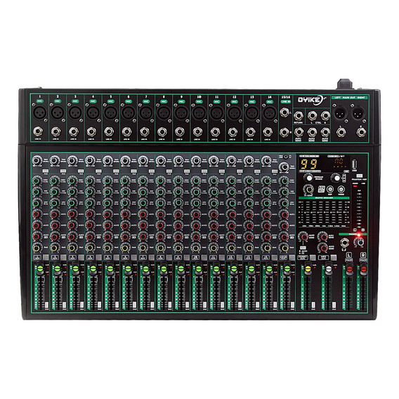 Mezcladora Mixer Oyike De 16 Canales 99 Efectos Dsp Eq Usb