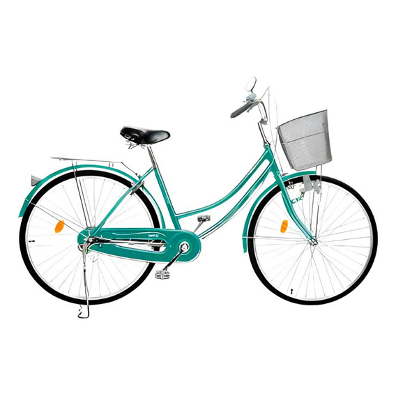 Bicicleta Mujer Dama De Paseo Lumax Rodado 26 Canasto Y Luz Color Verde