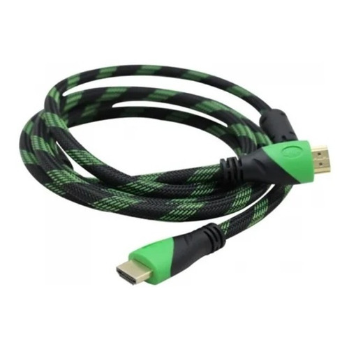 Cable Ghia de Video Flex Hdmi 2 Mts Reforzado para Uso Rudo Cobre 4K a 24 HZ  Color Verde y Negro Modelo Gcb022