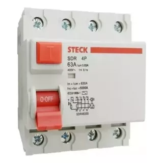 Interruptor Diferencial Miniatura-para Riel Din Steck 63a 30ma 400v Sdr46330