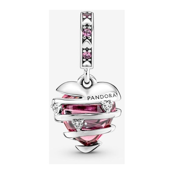 Charm Corazon Espiral Amor Rosa Plata S925 Pandora(outlet)