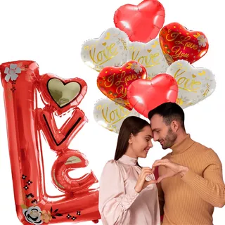 Kit De Globos De Corazón Love San Valentin Dia Del Amor E18