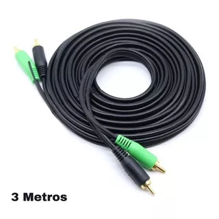 Cabo Rca Preto 4mm 3m Svart