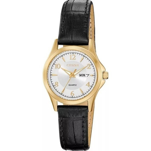 Citizen Elegant Lady Silver Dial Eq0593-26a Color de la correa Café Color del bisel Oro Color del fondo Plata