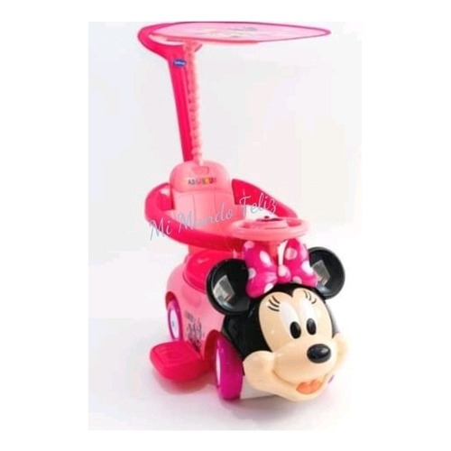 Buggie Correpasillos Minnie Disney Musical Con Sombrilla Color rosado con turquesa