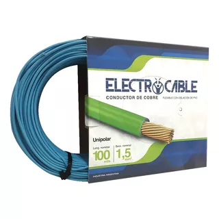 Cable Unipolar Electrocable 1,5mm X 100m Varios Colores