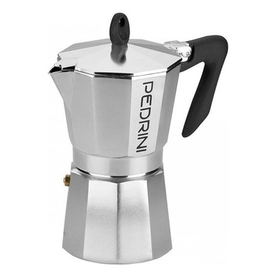Cafetera Pedrini Moka Aluminio Y Negra P/ 3tazas 9083-3 P