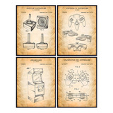 Video Game Patent Art Prints - Vintage Wall Art Poster Set -