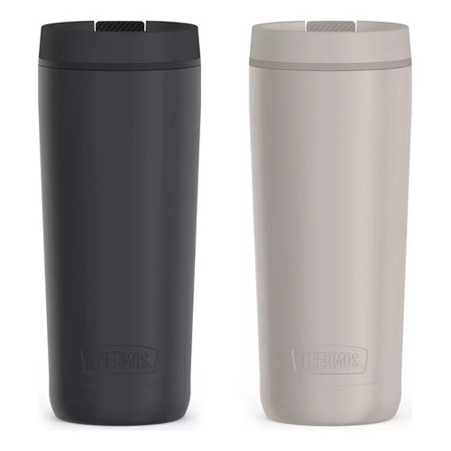 Thermos 2 Piezas Vasos Viaje, Acero Inoxidable 530ml Color Negro