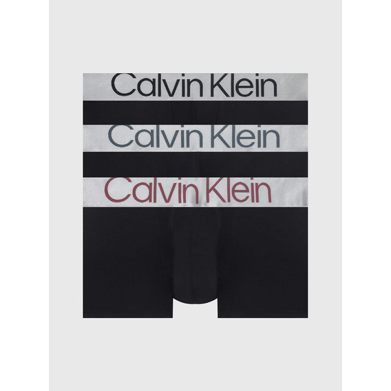 Pack 3 Bóxers Low Rise Trunk Steel micro Negro Calvin Klein