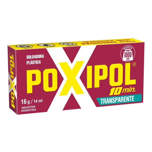 Pegamento en barra Soldadura POXIPOL® 10 MIN TRANSPARENTE 16g/14ml no tóxico