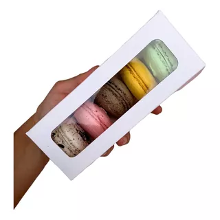 Caja Para 6 Macarons O Alfajorcitos X 100 Unid. (16*6*6 Cm)