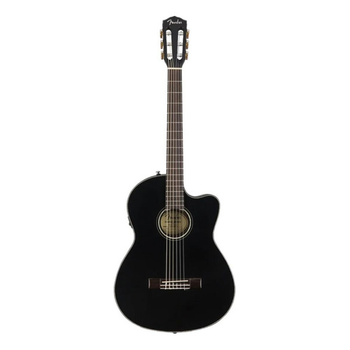 Guitarra clásica Fender Classic Design CN-140SCE para diestros negra brillante