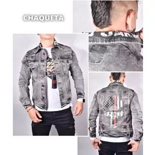 Chaqueta Jean Hombre Moda Clásico