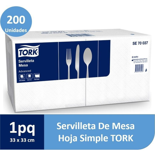 Servilleta De Mesa Tork 1 Paquete De 200 Servilletas