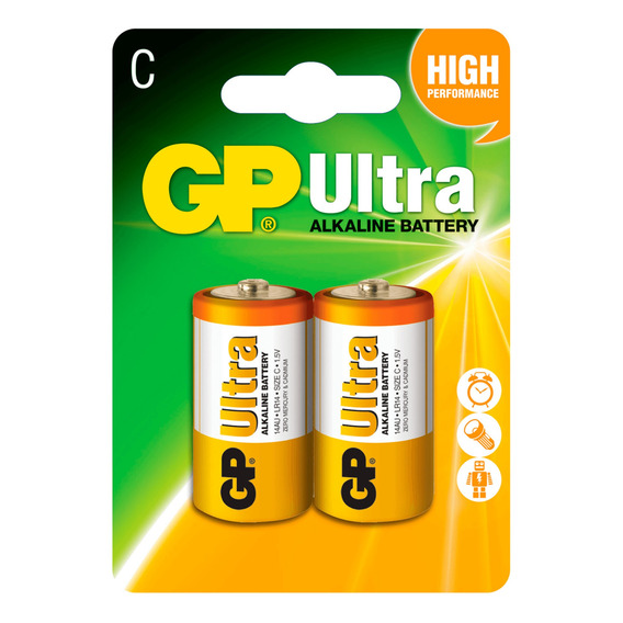 Pila Gp Tipo C Lr14 14au Alkaline 1.5v Juego X2 Unidades