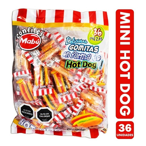 Gomitas Mini Hot Dog De Mabú - Bolsa De 36 Unidades (360gr)