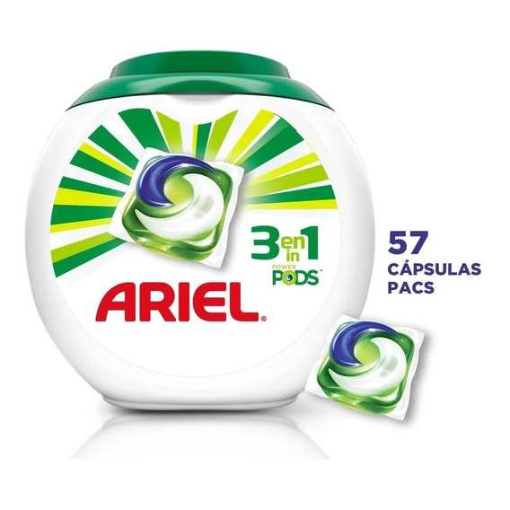 Cápsulas De Detergente Ariel Pods 3 En 1, - 57 Capsulas - Cq