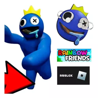 Máscara Menino Menina Infantil Pra Fantasia Raibow Friends Cor Azul