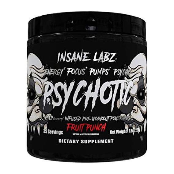 Pre Entreno Psychotic Black Insane Labz Oxido Nitrico L Sabor Fruit Punch