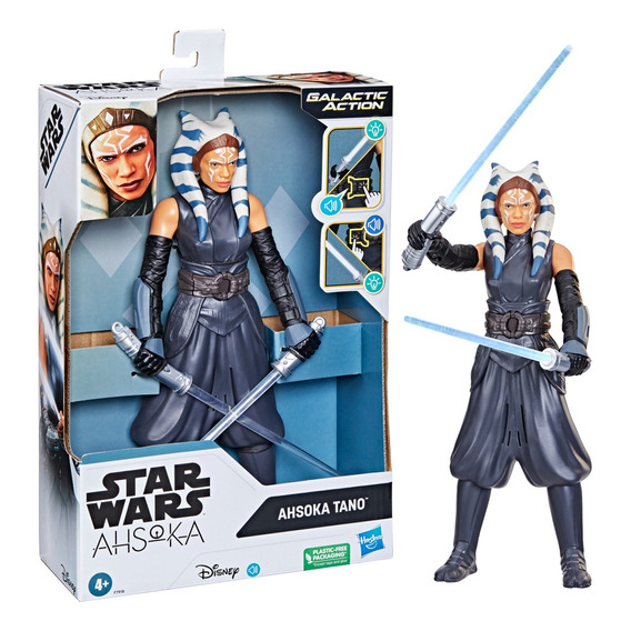 Figura De Acción Star Wars Galactic Action Ahsoka Tano +3