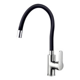 Canilla Monocomando Griferia Cocina Cuello Flexible Mesada Color Negro