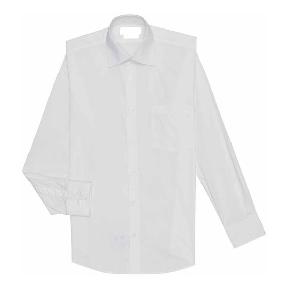 Camisa Colegial Cuello Corbata Blanca  Manga Larga