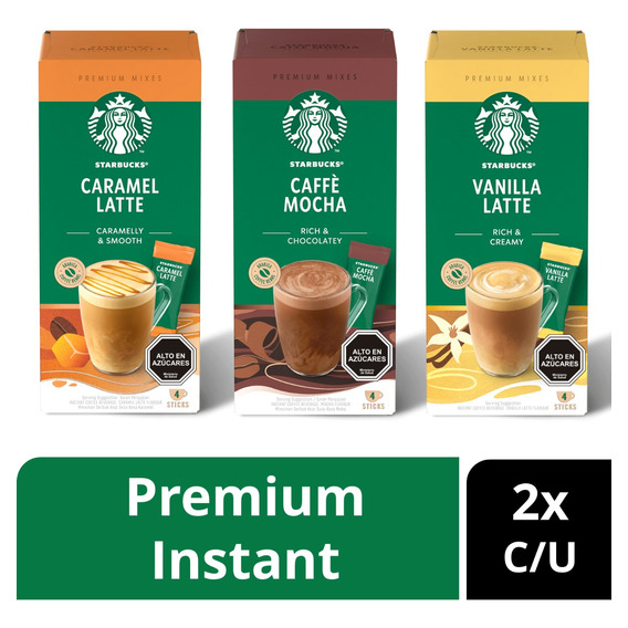 Café Starbucks® Premium Instant Sabores X6  Cajas