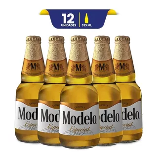 Cerveza Clara Modelo Especial, 12 Botellas 355ml C/u