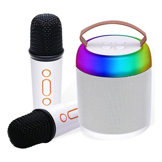 Mini Parlante Karaoke Con Micrófono Bluetooth Led Rgb